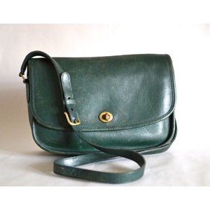 Coach Forest Green Leather Crossbody Bag